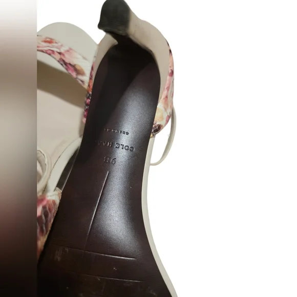 Cole Haan Grandos Womens Size 9 Floral Ankle Strap 3.5" Stiletto Heels Gorgeous - Picture 15 of 16